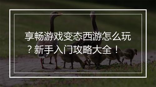 享畅游戏变态西游怎么玩？新手入门攻略大全！