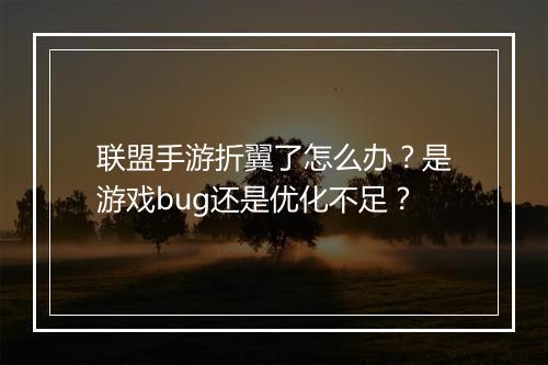 联盟手游折翼了怎么办？是游戏bug还是优化不足？