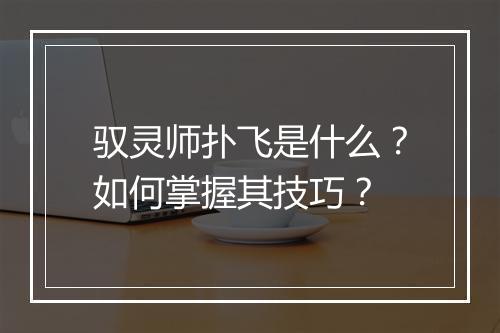 驭灵师扑飞是什么？如何掌握其技巧？