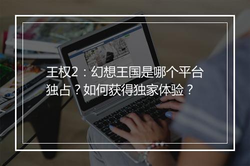 王权2:幻想王国是哪个平台独占?如何获得独家体验?