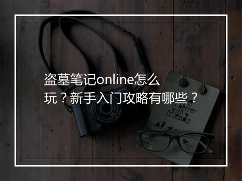 盗墓笔记online怎么玩?新手入门攻略有哪些?