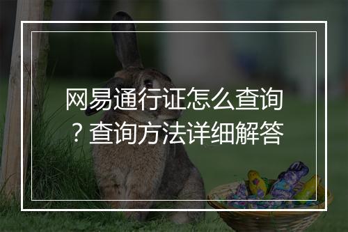 网易通行证怎么查询？查询方法详细解答