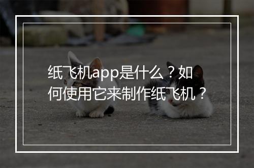 纸飞机app是什么？如何使用它来制作纸飞机？