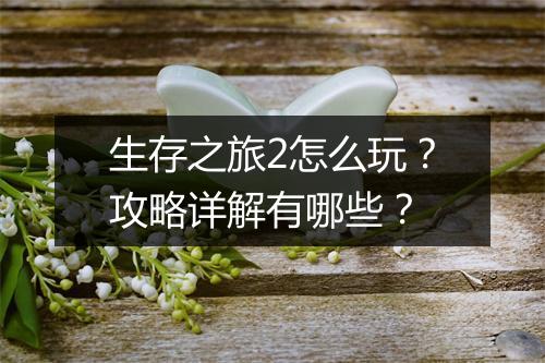 生存之旅2怎么玩?攻略详解有哪些?