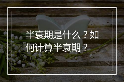 半衰期是什么?如何计算半衰期?