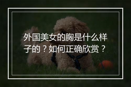 外国美女的胸是什么样子的？如何正确欣赏？