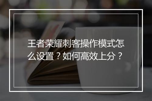 王者荣耀刺客操作模式怎么设置？如何高效上分？