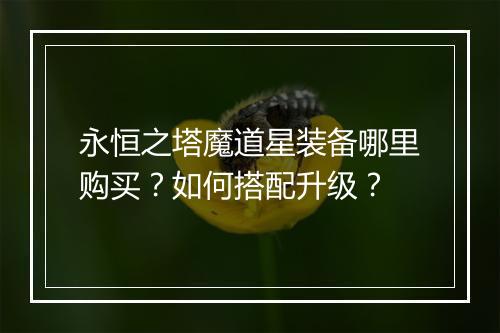 永恒之塔魔道星装备哪里购买?如何搭配升级?