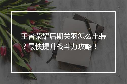 王者荣耀后期关羽怎么出装？最快提升战斗力攻略！