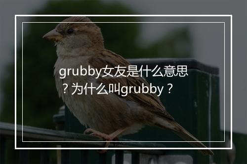 grubby女友是什么意思?为什么叫grubby?