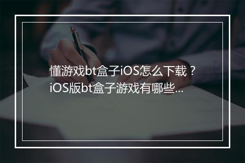 懂游戏bt盒子iOS怎么下载?iOS版bt盒子游戏有哪些?