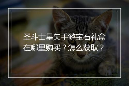 圣斗士星矢手游宝石礼盒在哪里购买？怎么获取？