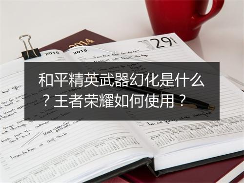 和平精英武器幻化是什么？王者荣耀如何使用？