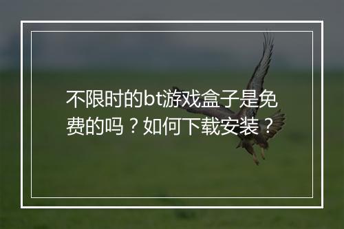 不限时的bt游戏盒子是免费的吗?如何下载安装?