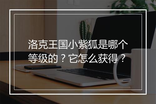 洛克王国小紫狐是哪个等级的?它怎么获得?