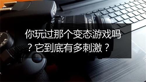 你玩过那个变态游戏吗?它到底有多刺激?