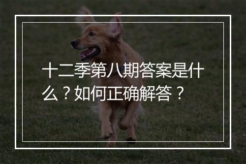 十二季第八期答案是什么？如何正确解答？