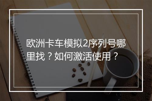 欧洲卡车模拟2序列号哪里找?如何激活使用?