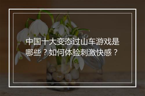 中国十大变态过山车游戏是哪些?如何体验刺激快感?