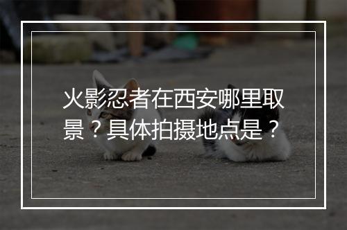 火影忍者在西安哪里取景？具体拍摄地点是？