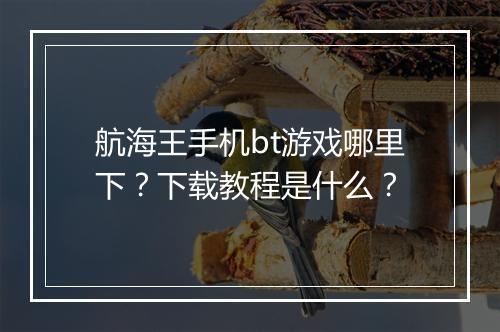 航海王手机bt游戏哪里下？下载教程是什么？