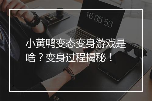 小黄鸭变态变身游戏是啥?变身过程揭秘!
