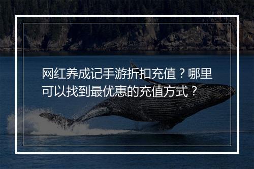 网红养成记手游折扣充值?哪里可以找到最优惠的充值方式?