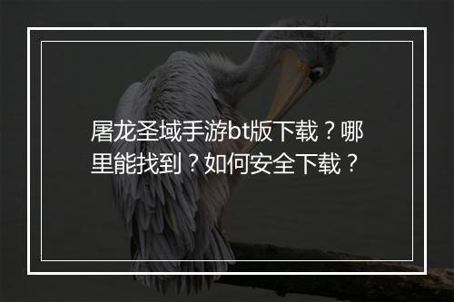 屠龙圣域手游bt版下载？哪里能找到？如何安全下载？