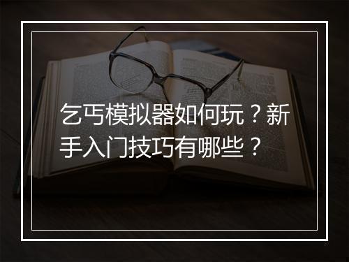 乞丐模拟器如何玩?新手入门技巧有哪些?