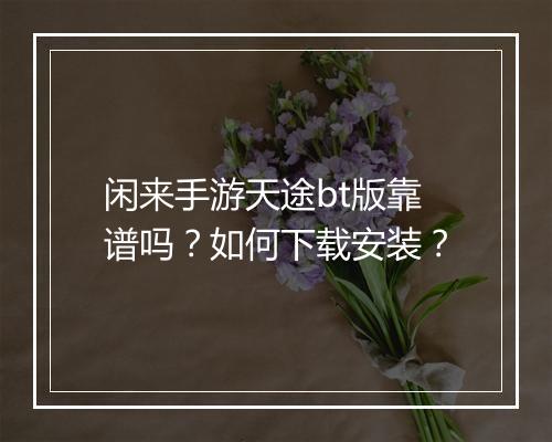 闲来手游天途bt版靠谱吗?如何下载安装?