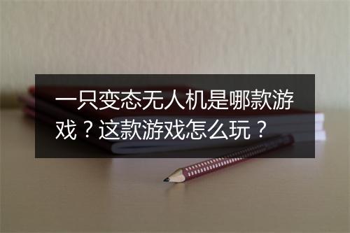 一只变态无人机是哪款游戏？这款游戏怎么玩？