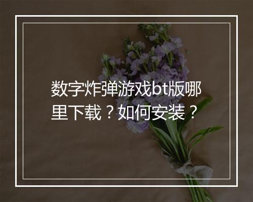 数字炸弹游戏bt版哪里下载?如何安装?