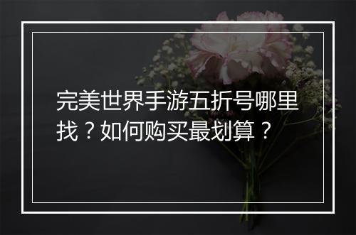 完美世界手游五折号哪里找？如何购买最划算？