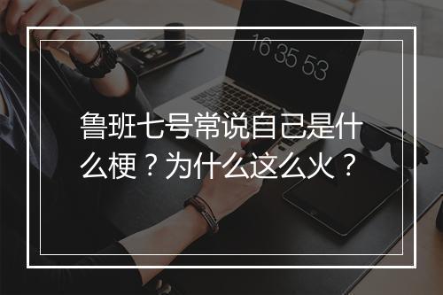 鲁班七号常说自己是什么梗?为什么这么火?