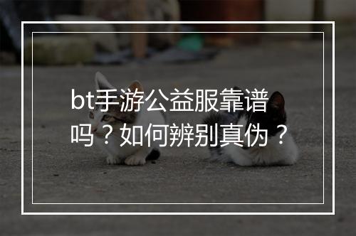 bt手游公益服靠谱吗？如何辨别真伪？