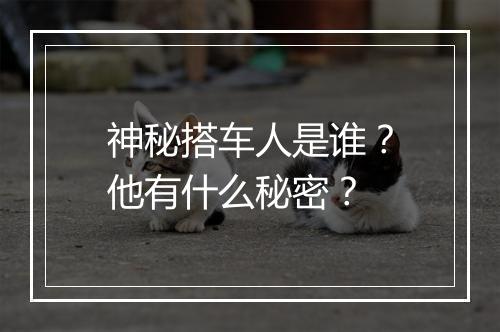 神秘搭车人是谁?他有什么秘密?