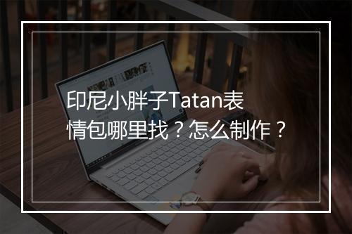 印尼小胖子Tatan表情包哪里找?怎么制作?