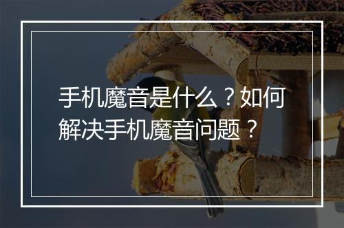手机魔音是什么?如何解决手机魔音问题?