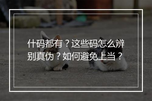 什码都有?这些码怎么辨别真伪?如何避免上当?