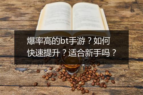 爆率高的bt手游？如何快速提升？适合新手吗？