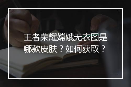 王者荣耀嫦娥无衣图是哪款皮肤？如何获取？