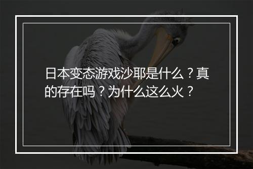 日本变态游戏沙耶是什么？真的存在吗？为什么这么火？