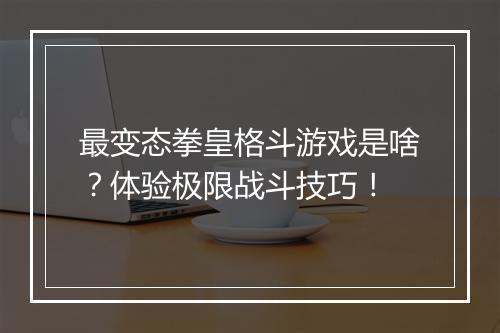 最变态拳皇格斗游戏是啥？体验极限战斗技巧！
