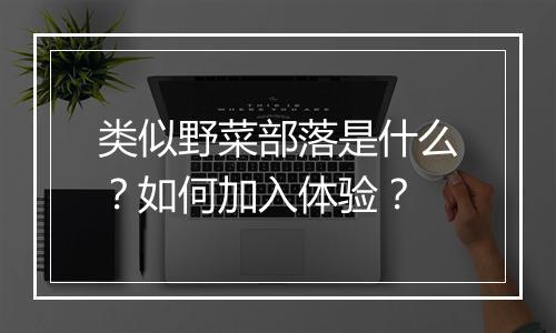 类似野菜部落是什么？如何加入体验？
