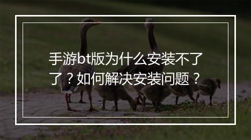 手游bt版为什么安装不了了？如何解决安装问题？