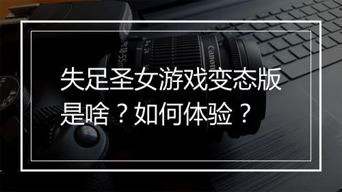 失足圣女游戏变态版是啥？如何体验？
