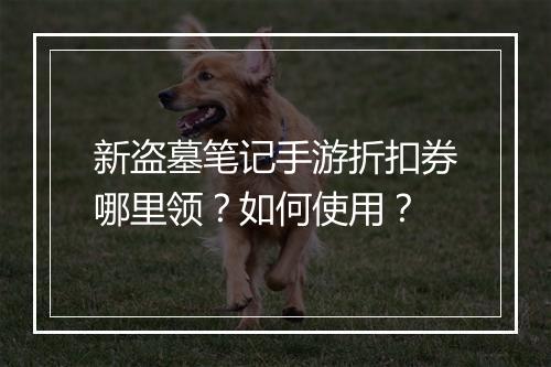 新盗墓笔记手游折扣券哪里领？如何使用？