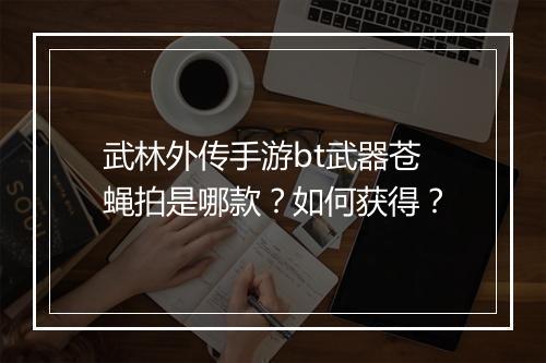 武林外传手游bt武器苍蝇拍是哪款？如何获得？