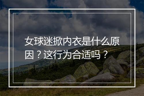 女球迷掀内衣是什么原因？这行为合适吗？