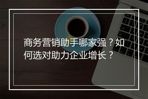 商务营销助手哪家强？如何选对助力企业增长？
